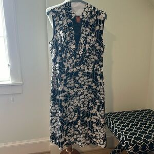 Black and white Tory Burch silk dress.